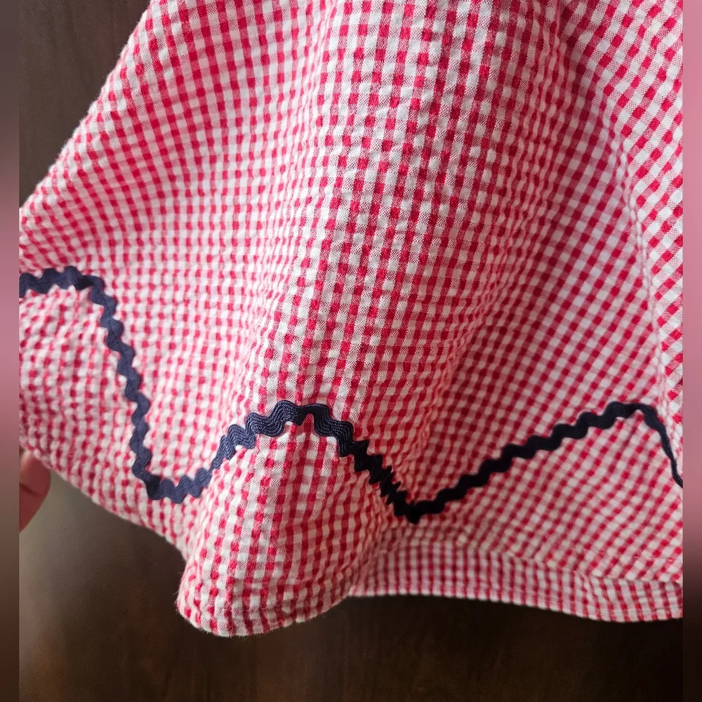 Patriotic American Baby Gingham Print Kids Dress